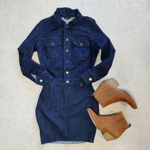 Universal Standard Denim Long Sleeve Mini Dress Sz 6